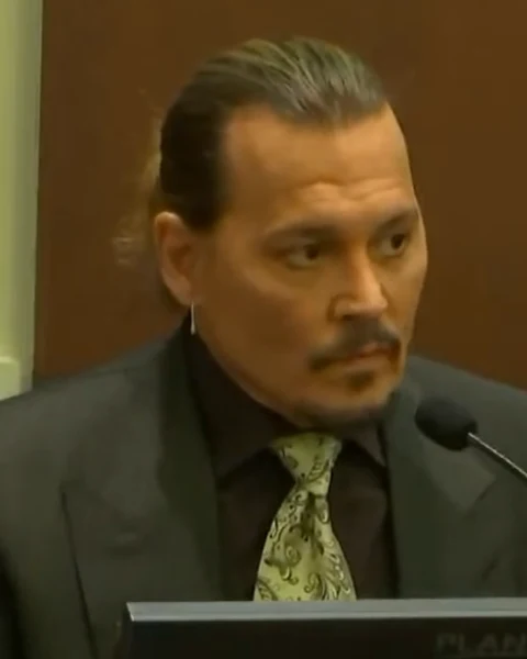 Courtroom still of Johnny Depp.